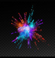 multicolored explosive cloud of powder dye vector image vector image