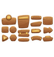 wooden board sign cartoon game interface element vector image