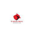 abstract head bird cardinal logo icon design vector image
