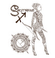 stylized zodiac sign of sagittarius vector image