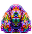 colorful cocker spaniel isolated on pop art style vector image vector image