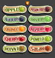 fruits and berries labels vector image vector image