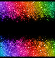 multicolored glitter on black background vector image vector image