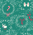 seamless pattern with christmas elements vector image