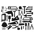 black silhouettes tools and equipment vector image