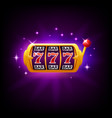 lucky seven on slot machine icon for online vector image