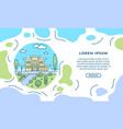 modern cottage banner template design round line vector image vector image