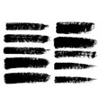 set of black paint ink brush strokes brushes vector image