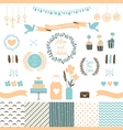 set of elements for wedding design vector image