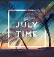 summer time party poster design template vector image vector image