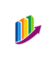 business finance chart colorful arrow logo vector image