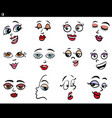 cartoon women characters faces or design elements vector image