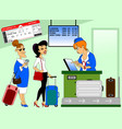 check-in desk vector image