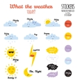 cute and funny smiley weather icons vector image