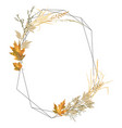 isolated autumn frame with leaves and grass vector image