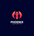 logo phoenix gradient colorful style vector image vector image