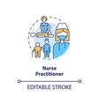 nurse practitioner concept icon vector image vector image