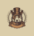 steampunk dog vintage vector image