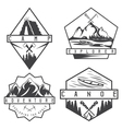 canoe camping and adventure vintage labels set vector image