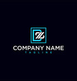fz or zd luxury abstract initial square logo vector image vector image