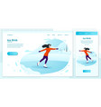 winter set - ice skating girl vector image