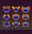 blue award badges with gold frames vector image