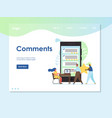 comments website landing page design vector image vector image