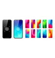 smartphone with blank touch screen and abstract vector image