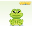cute cartoon green frog funny animal vector image