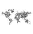 map of the world made people silhouettes vector image