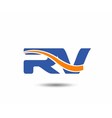 rv company linked letter logo vector image
