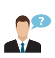 businessman with speech communication bubble vector image vector image