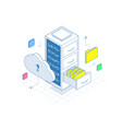isometric big data storage and cloud computing vector image