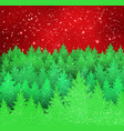 winter landscape red and green background vector image