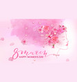 beautiful woman watercolor pink background vector image vector image