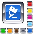 pencil square button vector image