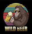 bigfoot beer retro vector image vector image