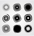black spiral swirl set vector image