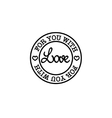 hand-drawn for you with love badge vector image