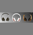 realistic high quality headset headphones vector image vector image