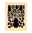 modern floral poster abstract botanical card vector image vector image