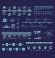 set timeline infographic with diagrams and text vector image