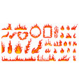 cartoon campfire fire flames bright fireball vector image