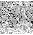 cartoon doodles italian food frame vector image