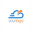 cloud upload technology logo vector image