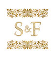 Bf Vintage Initials Logo Symbol Letters B Vector Image