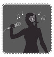 silhouette avatar girl singer vector image vector image