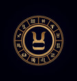 taurus luxury 12 zodiac wheel cycle vector image