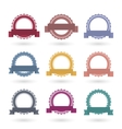 templates round emblems with ribbons vector image