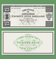us fictitious paper money in denominations 25 vector image